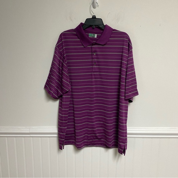 Ben Hogan Performance Men’s Purple/ Stripe Polo Shirt Size 2XL - Picture 1 of 5